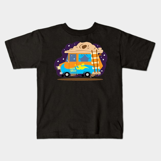 van captain caveman Kids T-Shirt by hanina